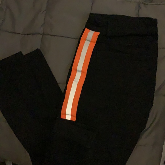 Forever 21 Orange Striped black jeans. (SZ33) - Picture 2 of 4